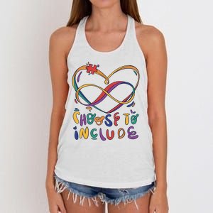 Choose To Include Autism Awareness Women's Knotted Racerback Tank