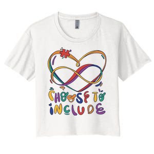 Choose To Include Autism Awareness Women's Crop Top Tee