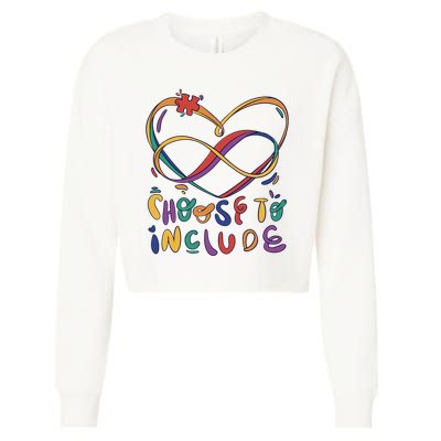 Choose To Include Autism Awareness Cropped Pullover Crew