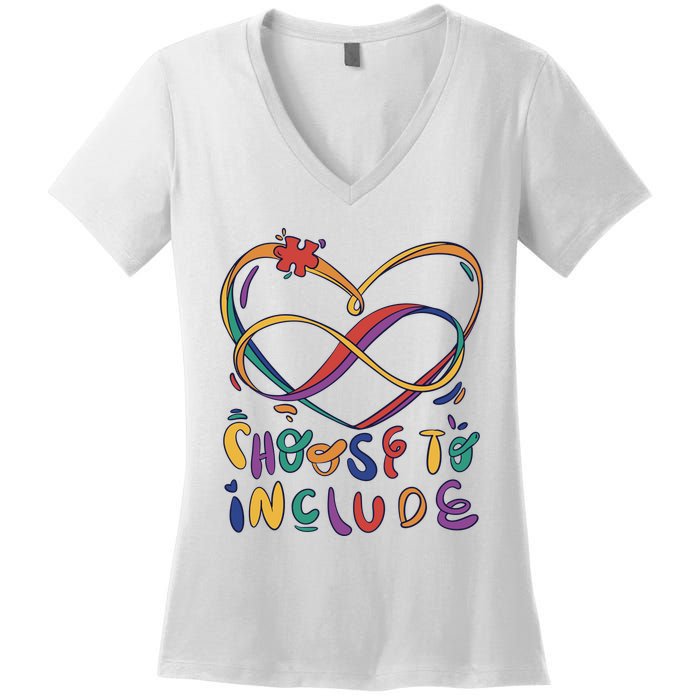 Choose To Include Autism Awareness Women's V-Neck T-Shirt