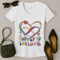 Choose To Include Autism Awareness Women's V-Neck T-Shirt