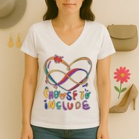 Choose To Include Autism Awareness Women's V-Neck T-Shirt