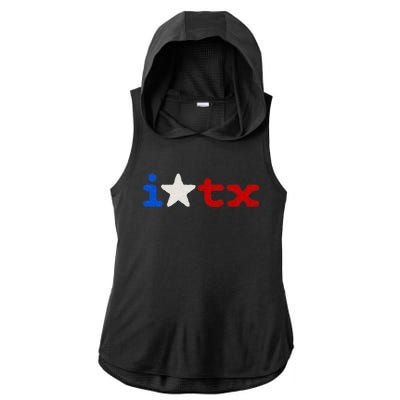 Cute Texas  I love Texas Real Proud Texan Ladies PosiCharge Tri-Blend Wicking Draft Hoodie Tank