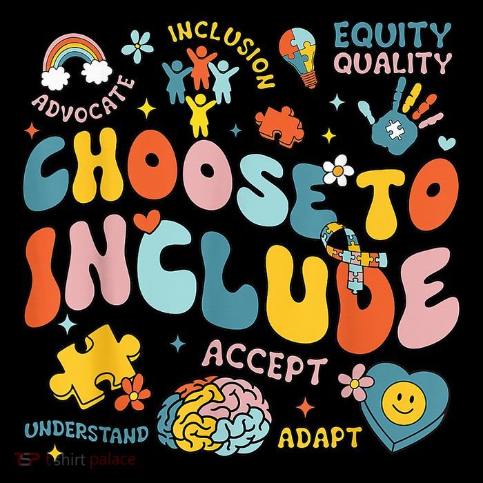 Choose To Include Inclusion Matters Autism Awareness Teacher Stripe Pom Pom Beanie