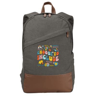 Choose To Include Inclusion Matters Autism Awareness Teacher Cotton Canvas Backpack