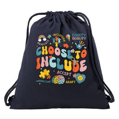 Choose To Include Inclusion Matters Autism Awareness Teacher Drawstring Bag
