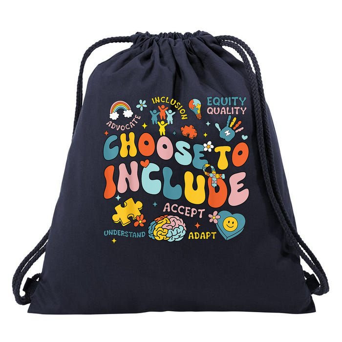 Choose To Include Inclusion Matters Autism Awareness Teacher Drawstring Bag