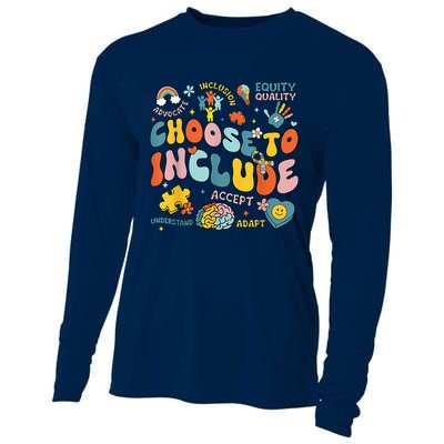Choose To Include Inclusion Matters Autism Awareness Teacher Cooling Performance Long Sleeve Crew