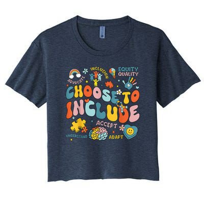 Choose To Include Inclusion Matters Autism Awareness Teacher Crop Top