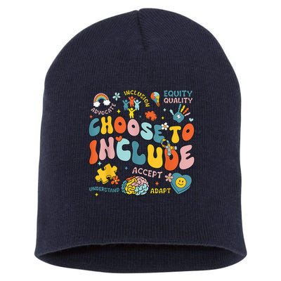 Choose To Include Inclusion Matters Autism Awareness Teacher Short Acrylic Beanie
