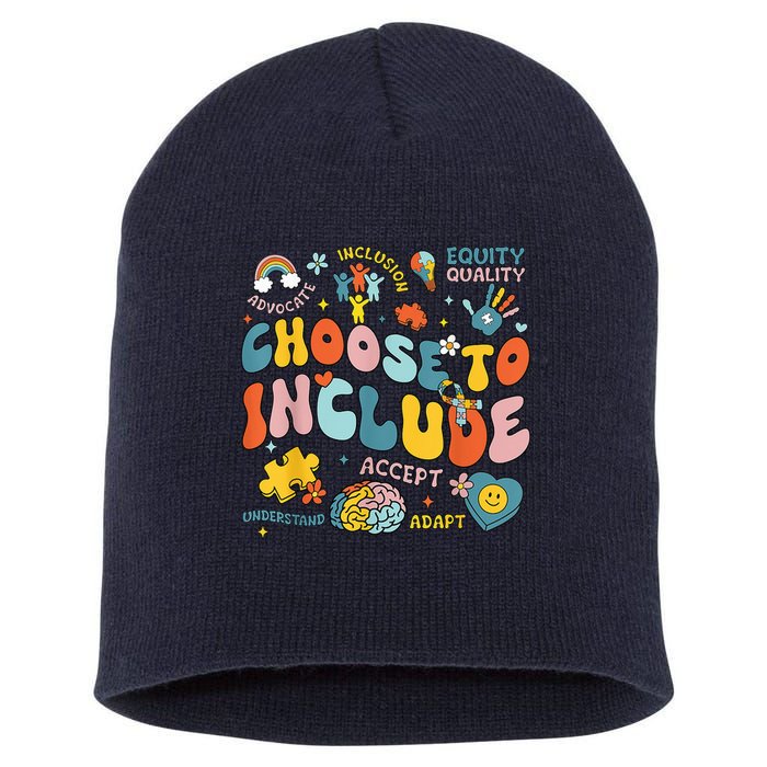 Choose To Include Inclusion Matters Autism Awareness Teacher Short Acrylic Beanie