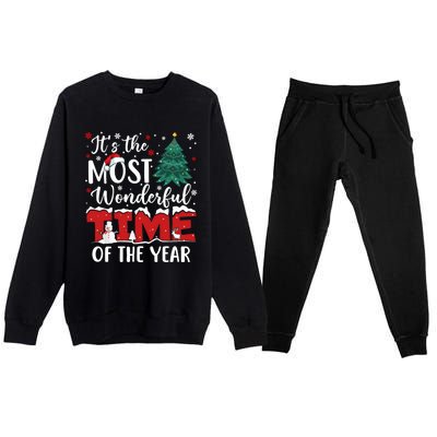 Christmas Trees ItS The Most Wonderful Time Of The Year Gift Premium Crewneck Sweatsuit Set