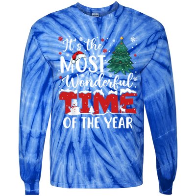 Christmas Trees ItS The Most Wonderful Time Of The Year Gift Tie-Dye Long Sleeve Shirt