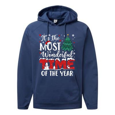 Christmas Trees ItS The Most Wonderful Time Of The Year Gift Performance Fleece Hoodie