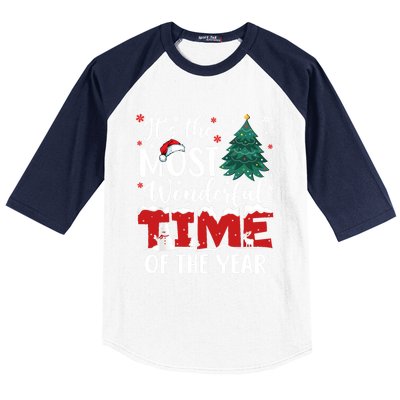 Christmas Trees ItS The Most Wonderful Time Of The Year Gift Baseball Sleeve Shirt