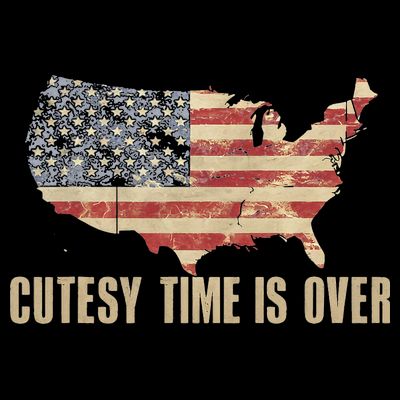 Cutesy Time Is Over American Flag Patriotic Conservative T-Shirt