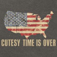 Cutesy Time Is Over American Flag Patriotic Conservative Cotton Canvas Backpack
