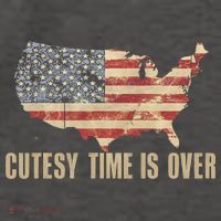 Cutesy Time Is Over American Flag Patriotic Conservative Vector Backpack