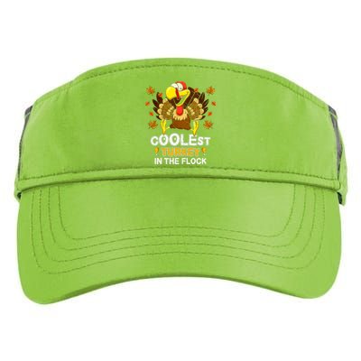 Cutest Turkey In The Flock Retro Toddler Girls Funny Thanksgiving Adult Drive Performance Visor