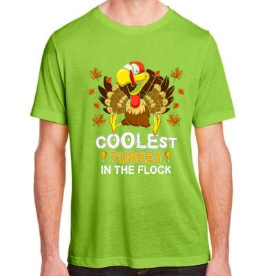 Cutest Turkey In The Flock Retro Toddler Girls Funny Thanksgiving Adult ChromaSoft Performance T-Shirt