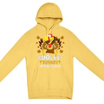 Cutest Turkey In The Flock Retro Toddler Girls Funny Thanksgiving Premium Pullover Hoodie