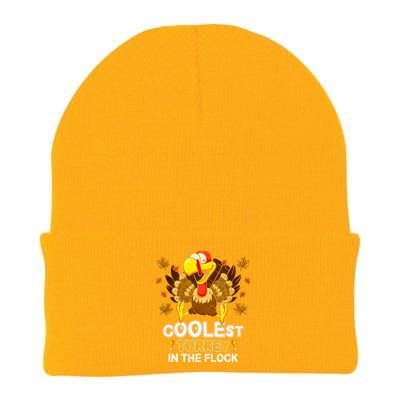 Cutest Turkey In The Flock Retro Toddler Girls Funny Thanksgiving Knit Cap Winter Beanie