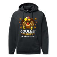 Cutest Turkey In The Flock Retro Toddler Girls Funny Thanksgiving Performance Fleece Hoodie