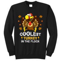 Cutest Turkey In The Flock Retro Toddler Girls Funny Thanksgiving Sweatshirt