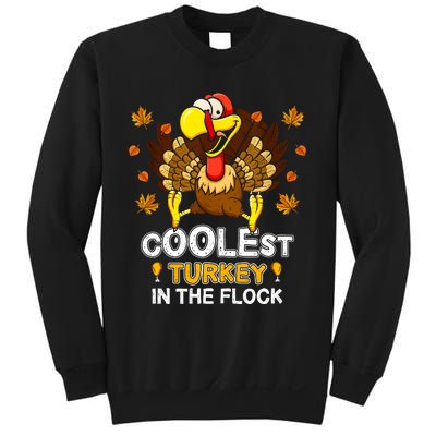 Cutest Turkey In The Flock Retro Toddler Girls Funny Thanksgiving Sweatshirt