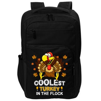 Cutest Turkey In The Flock Retro Toddler Girls Funny Thanksgiving Impact Tech Backpack