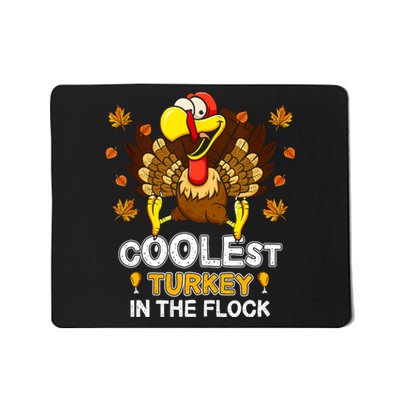 Cutest Turkey In The Flock Retro Toddler Girls Funny Thanksgiving Mousepad