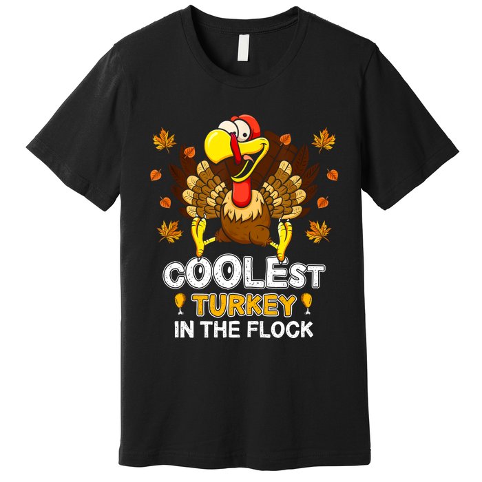 Cutest Turkey In The Flock Retro Toddler Girls Funny Thanksgiving Premium T-Shirt