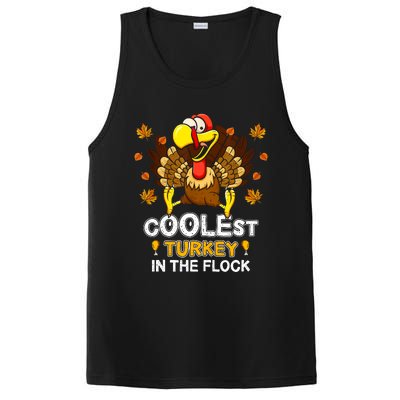 Cutest Turkey In The Flock Retro Toddler Girls Funny Thanksgiving PosiCharge Competitor Tank