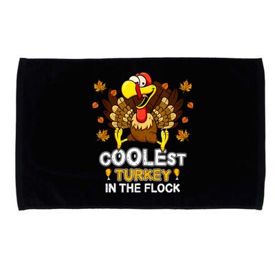 Cutest Turkey In The Flock Retro Toddler Girls Funny Thanksgiving Microfiber Hand Towel