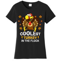 Cutest Turkey In The Flock Retro Toddler Girls Funny Thanksgiving Women's T-Shirt