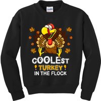 Cutest Turkey In The Flock Retro Toddler Girls Funny Thanksgiving Kids Sweatshirt