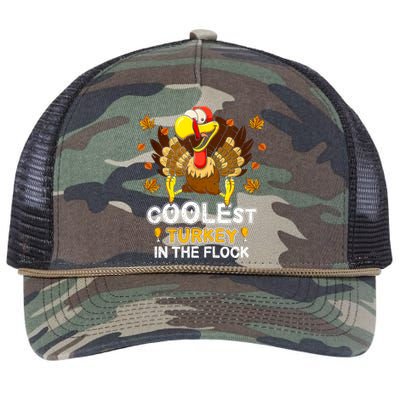 Cutest Turkey In The Flock Retro Toddler Girls Funny Thanksgiving Retro Rope Trucker Hat Cap