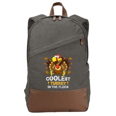 Cutest Turkey In The Flock Retro Toddler Girls Funny Thanksgiving Cotton Canvas Backpack