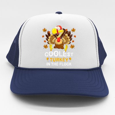 Cutest Turkey In The Flock Retro Toddler Girls Funny Thanksgiving Trucker Hat