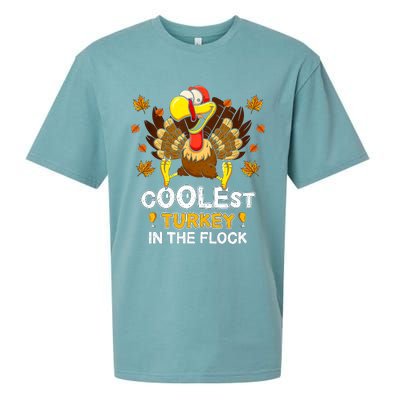 Cutest Turkey In The Flock Retro Toddler Girls Funny Thanksgiving Sueded Cloud Jersey T-Shirt