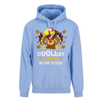 Cutest Turkey In The Flock Retro Toddler Girls Funny Thanksgiving Unisex Surf Hoodie