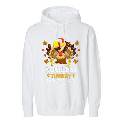 Cutest Turkey In The Flock Retro Toddler Girls Funny Thanksgiving Garment-Dyed Fleece Hoodie