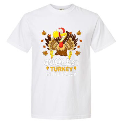 Cutest Turkey In The Flock Retro Toddler Girls Funny Thanksgiving Garment-Dyed Heavyweight T-Shirt