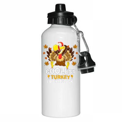 Cutest Turkey In The Flock Retro Toddler Girls Funny Thanksgiving Aluminum Water Bottle