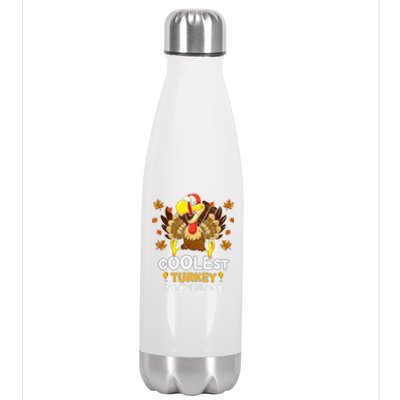 Cutest Turkey In The Flock Retro Toddler Girls Funny Thanksgiving Stainless Steel Insulated Water Bottle