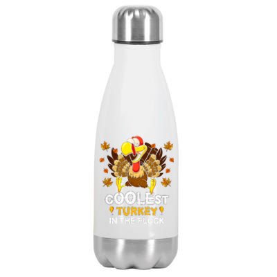 Cutest Turkey In The Flock Retro Toddler Girls Funny Thanksgiving Stainless Steel Insulated Water Bottle