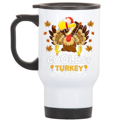 Cutest Turkey In The Flock Retro Toddler Girls Funny Thanksgiving Stainless Steel Travel Mug