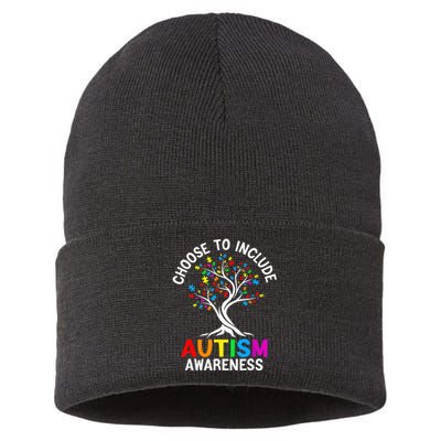 Choose To Include For Autism Teacher Special Education SPED Sustainable Knit Beanie