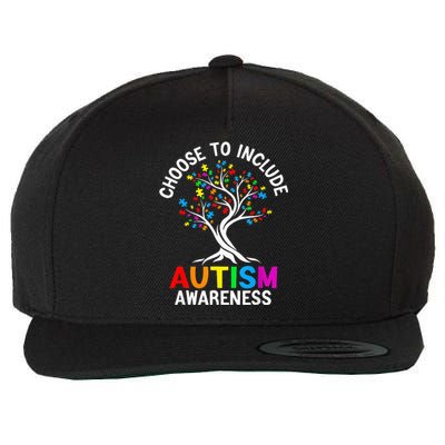 Choose To Include For Autism Teacher Special Education SPED Wool Snapback Cap