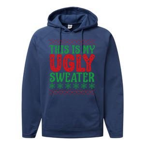 Cool This Is My Ugly Christmas Sweater Performance Fleece Hoodie